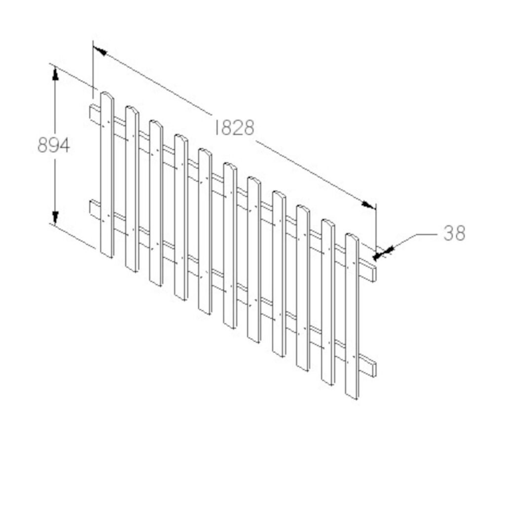 Forest Garden 6ft x 3ft Pale Picket Fence Panel – Pack of 3 5013053146828 2